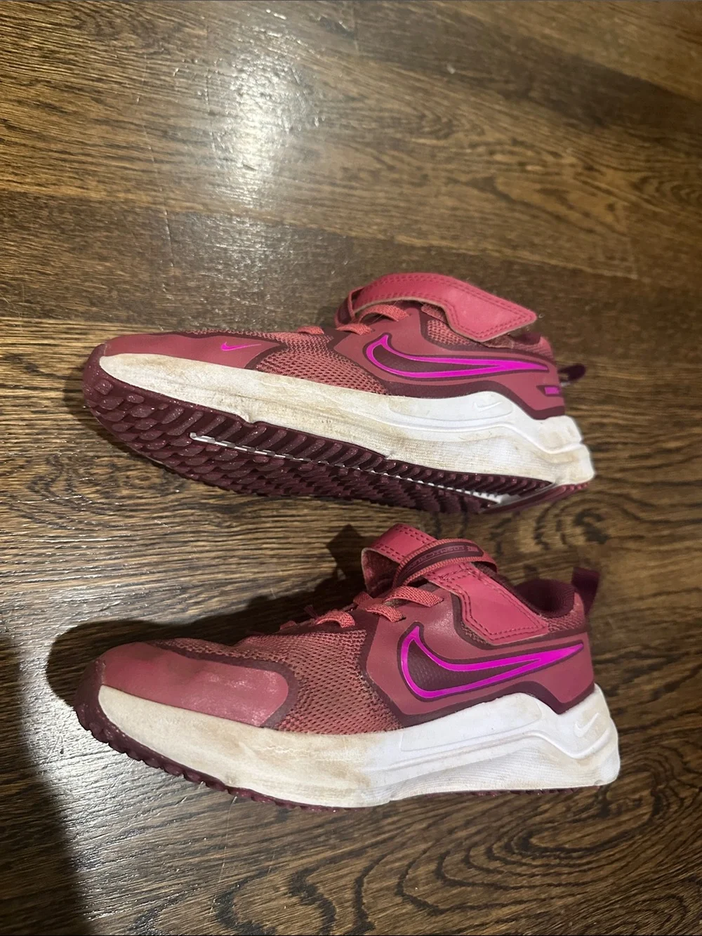 Nike Kids Maroon and Bright Pink Athletic Sneakers